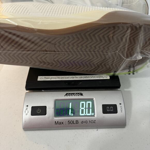 Rothy’s The Lace Up Sneaker Vanilla Ivory Knit Gum Women's 9 Hidden Heel Low Top - Picture 13 of 13